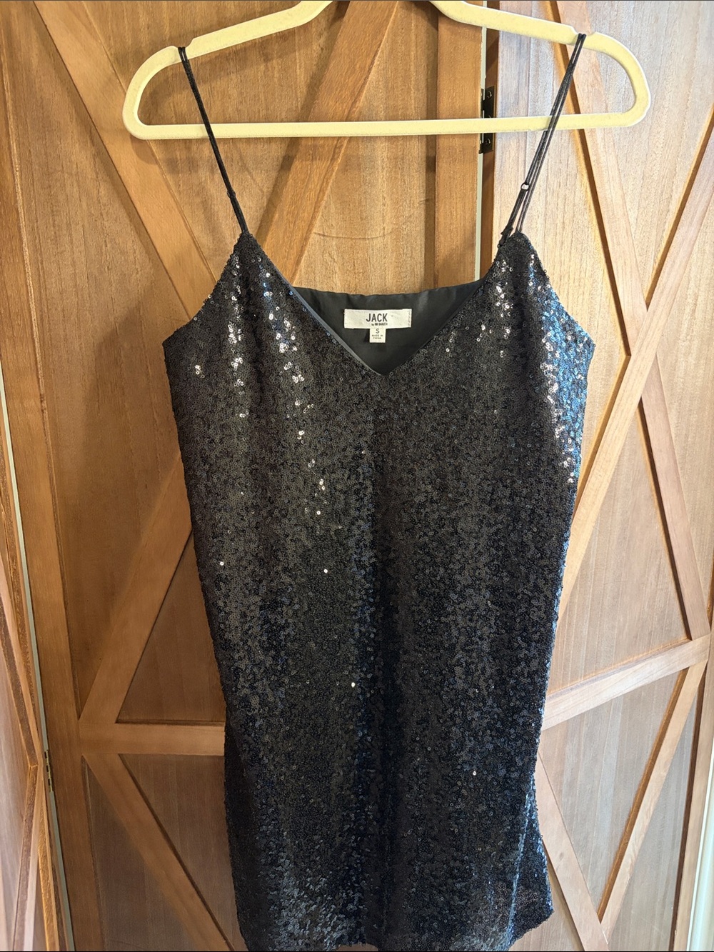 JACK by BB Dakota Black Sequin Mini Dress Cami Slip Dress SIZE SMALL